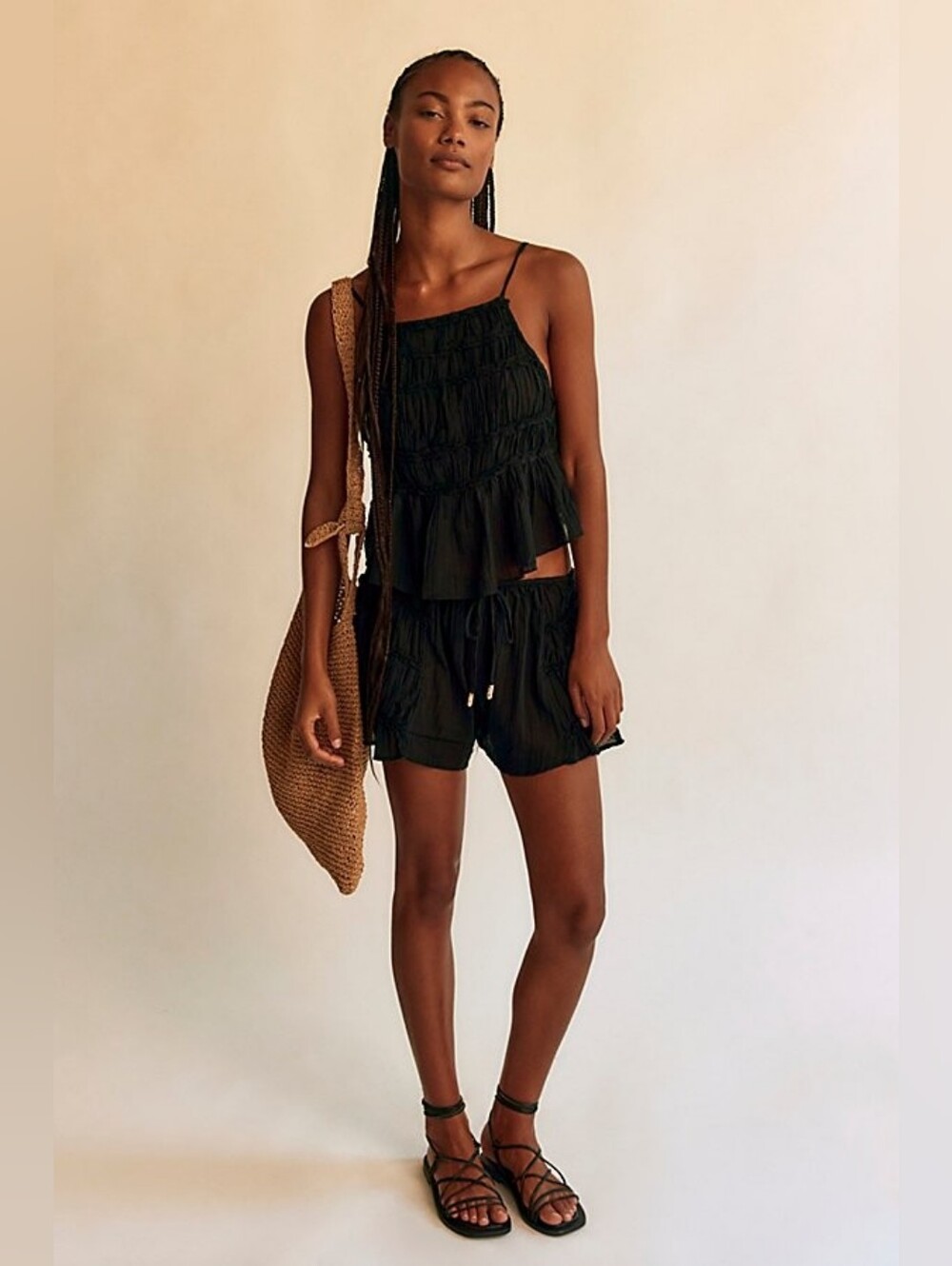 Free People Angelina Ruched Tank & Shorts Set